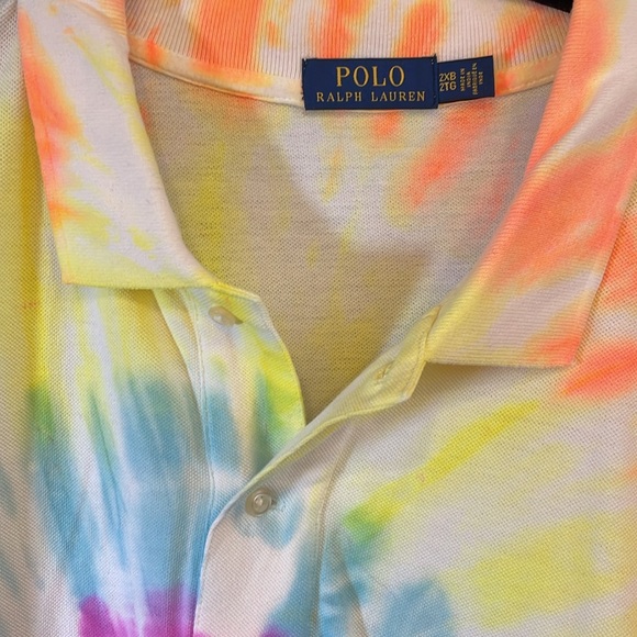 Cotton Polo, 1 of a kind ready for Dead Shows! Bright rye dye colors! - Picture 7 of 11